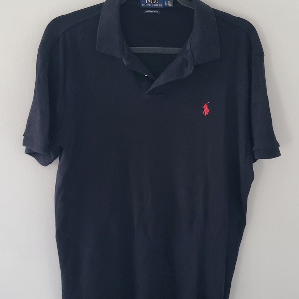 Ralph Lauren Navy Polo with Red Pony Embroidery